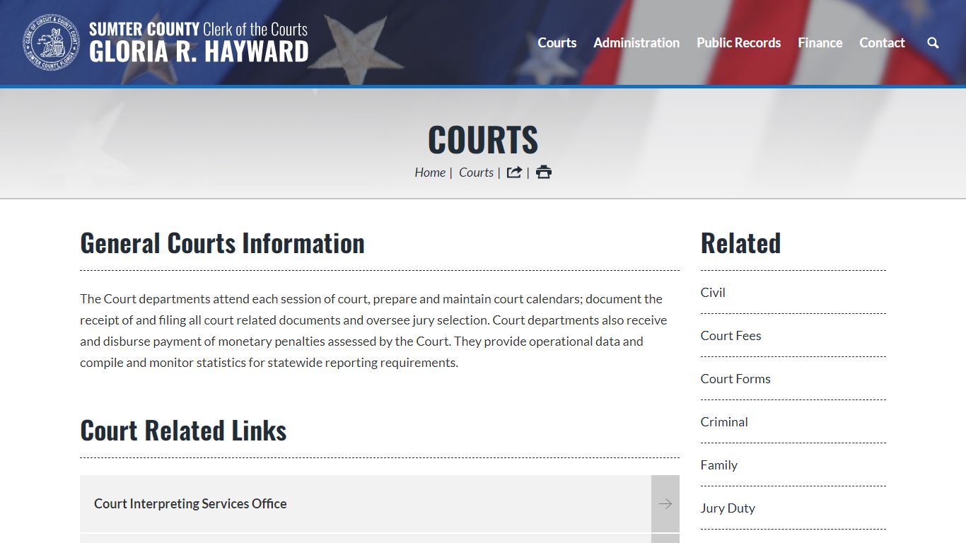 Courts | Sumter County Clerk of Courts